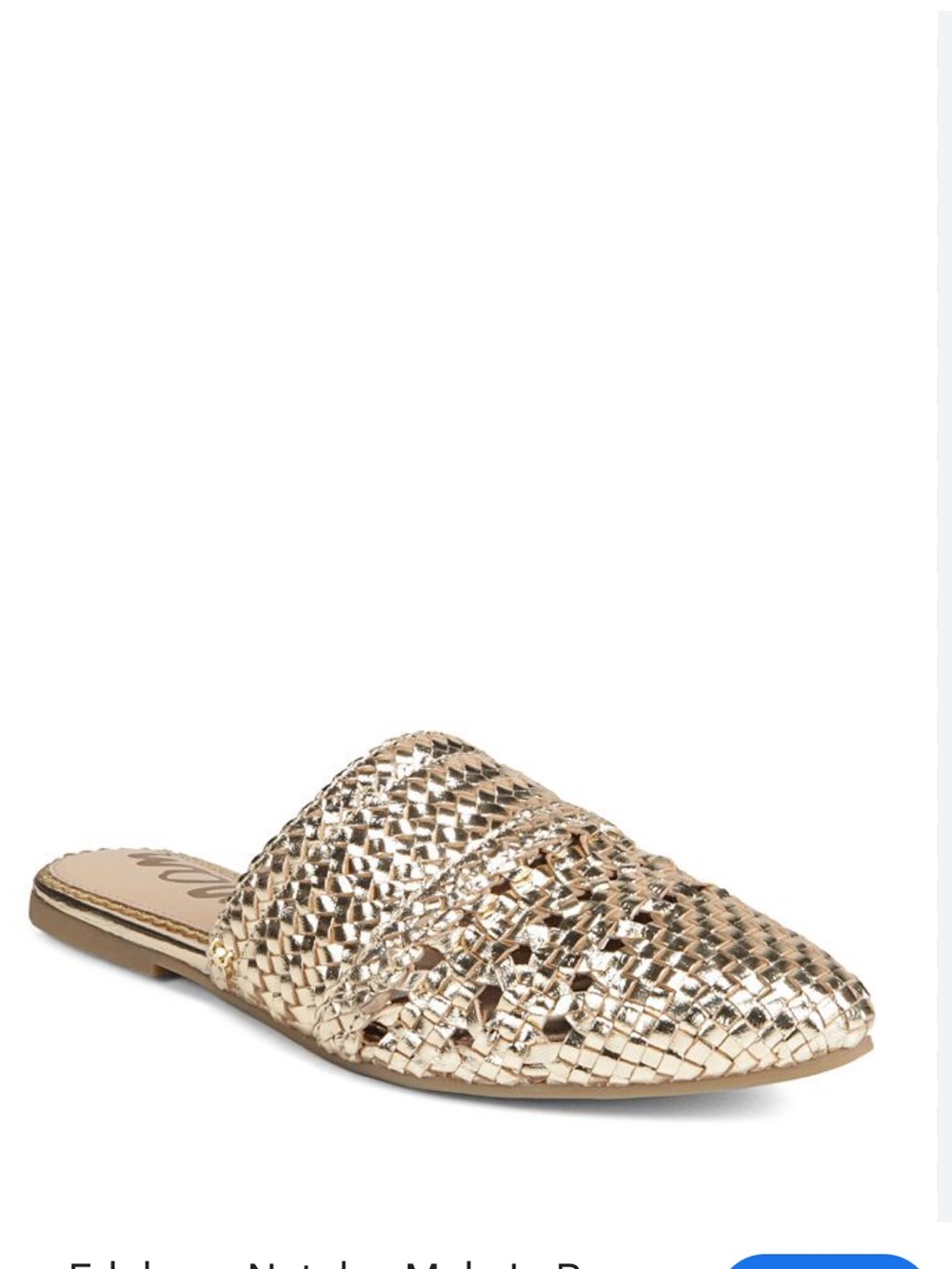Sam Edelman Woven Metallic Rose Gold Slip-On Mule